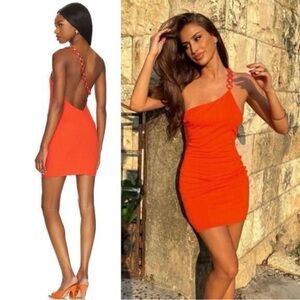 Camila Coelho Rebecca Mini Dress in Mandarin Red